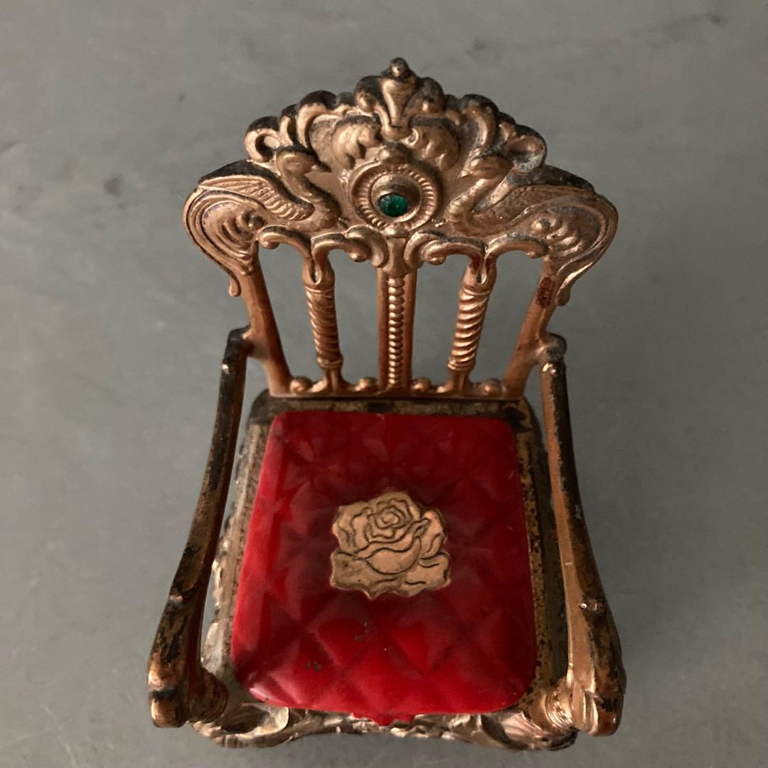 ヴィンテージ ミニチュア 玉座 装飾チェア 灰皿？ アンティーク雑貨
