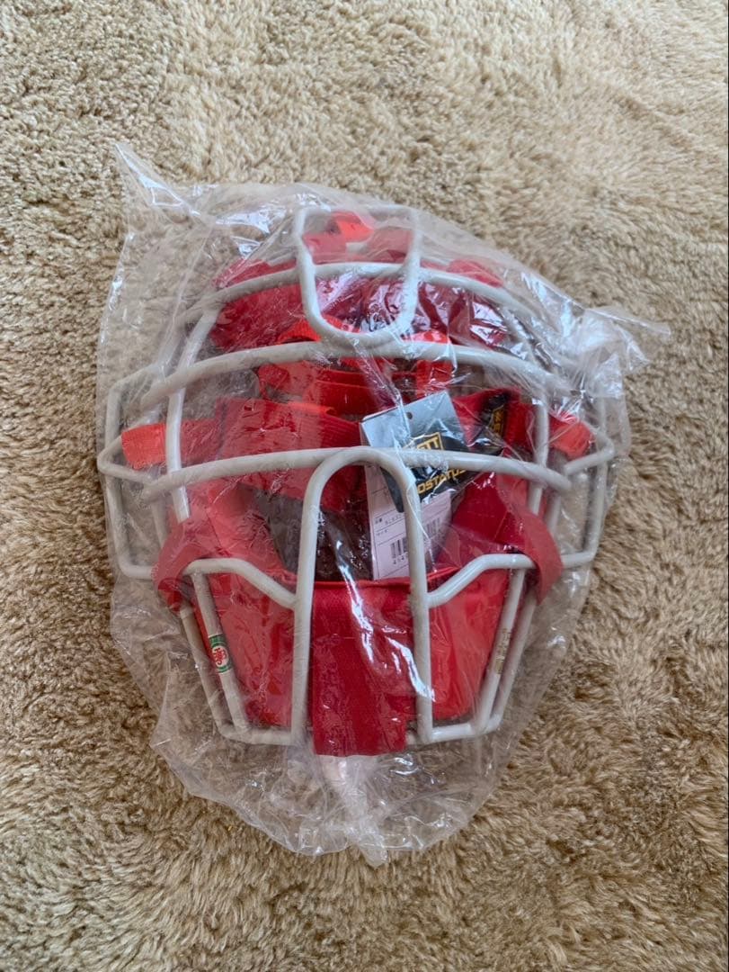 キャッチャー用マスク　軟式野球　大人用　プロステイタス　小林モデル　ゼット　赤