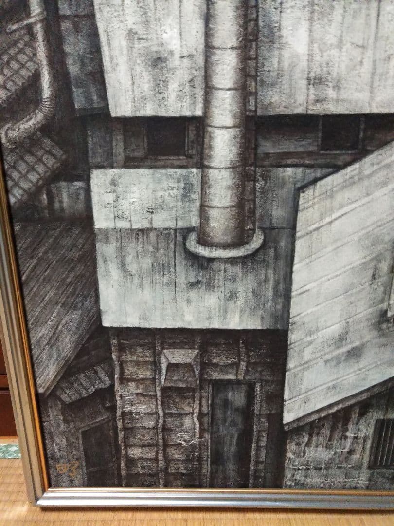 日本画(38)　海辺の廃屋