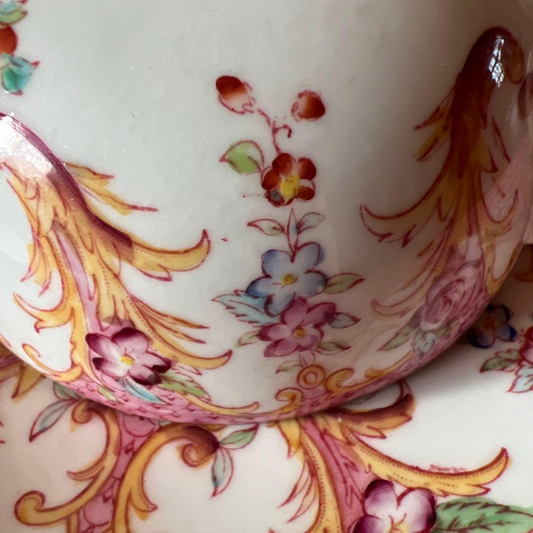 フランスサルグミンヌ窯、Mintonパターン148 ティーカップ＆ソーサー