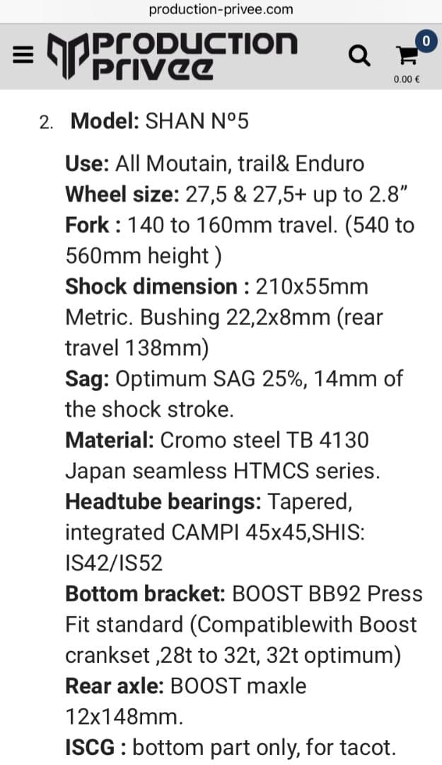 SHAN.No5 フレーム[国内限定1台ナンバリング]