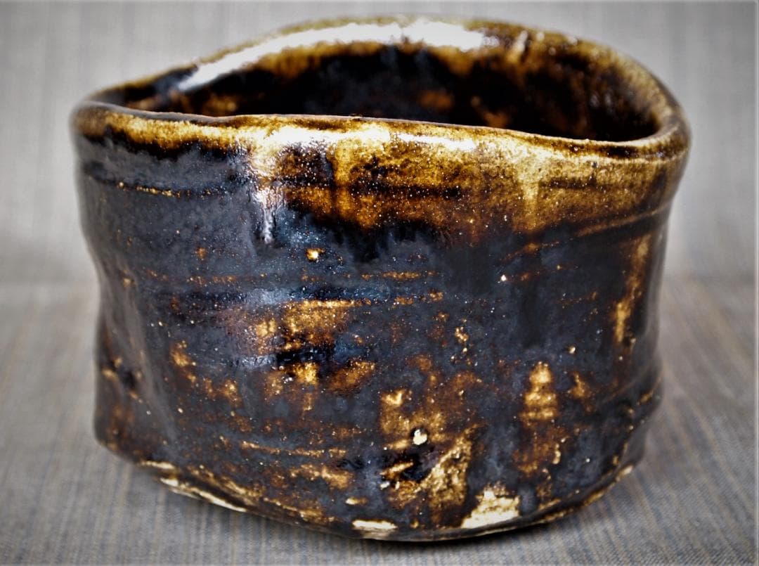 人気作家★鈴木五郎★瀬戸黒茶碗★共箱・布・栞