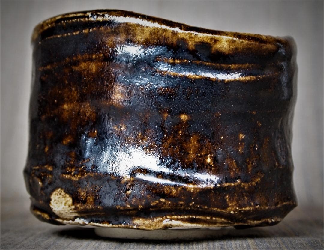 人気作家★鈴木五郎★瀬戸黒茶碗★共箱・布・栞