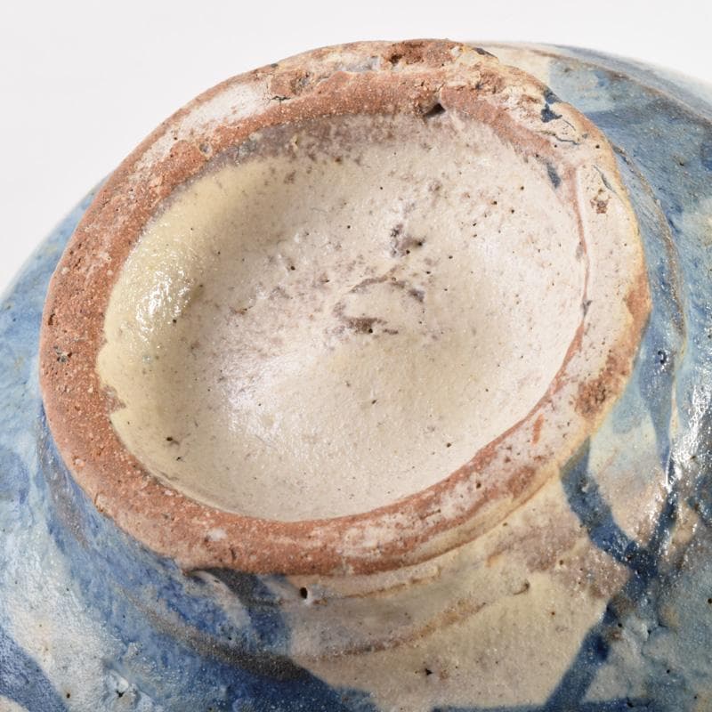 染付　花草山水人物文碗　茶碗　時代箱付　V　7193