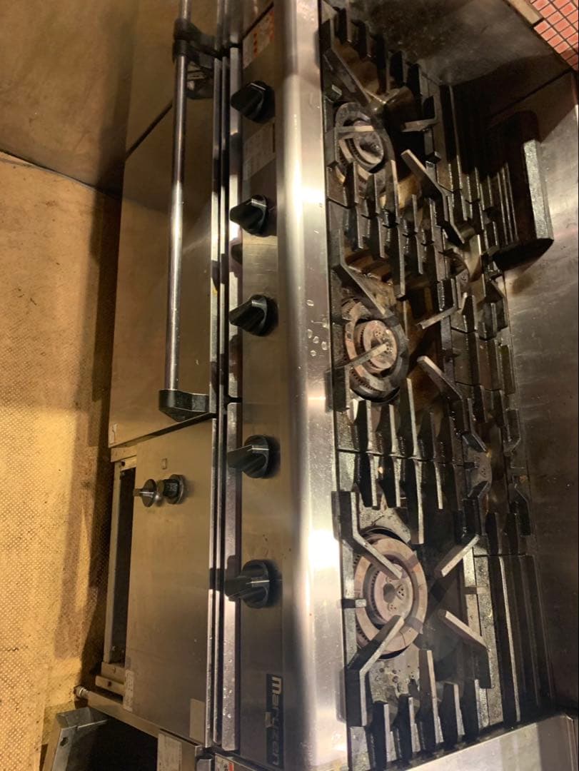 マルゼン 業務用オーブン付ガスコンロ ５口 LPガス