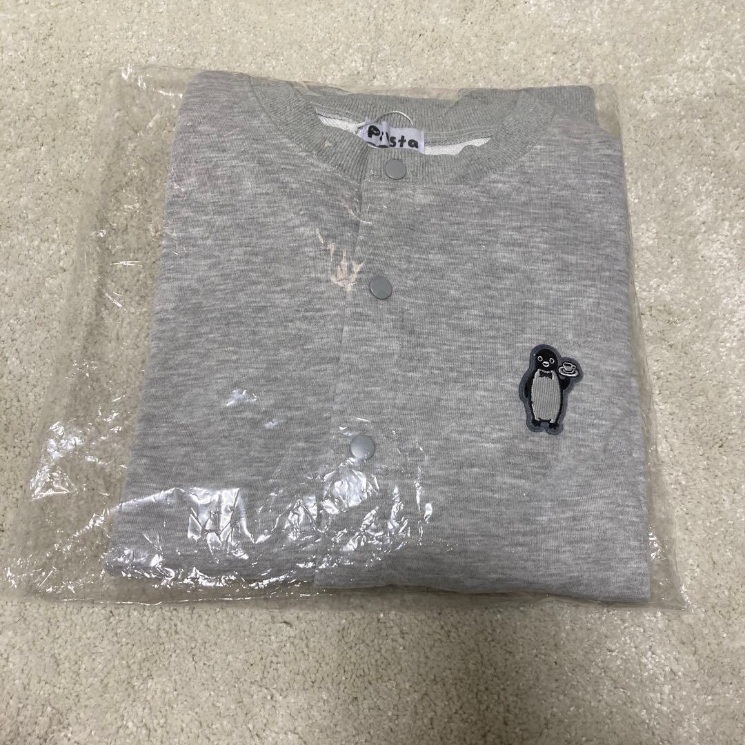 もふもふ⭐️　Suicaのペンギン　裏毛カーディガン　Mサイズ　クロ&グレー