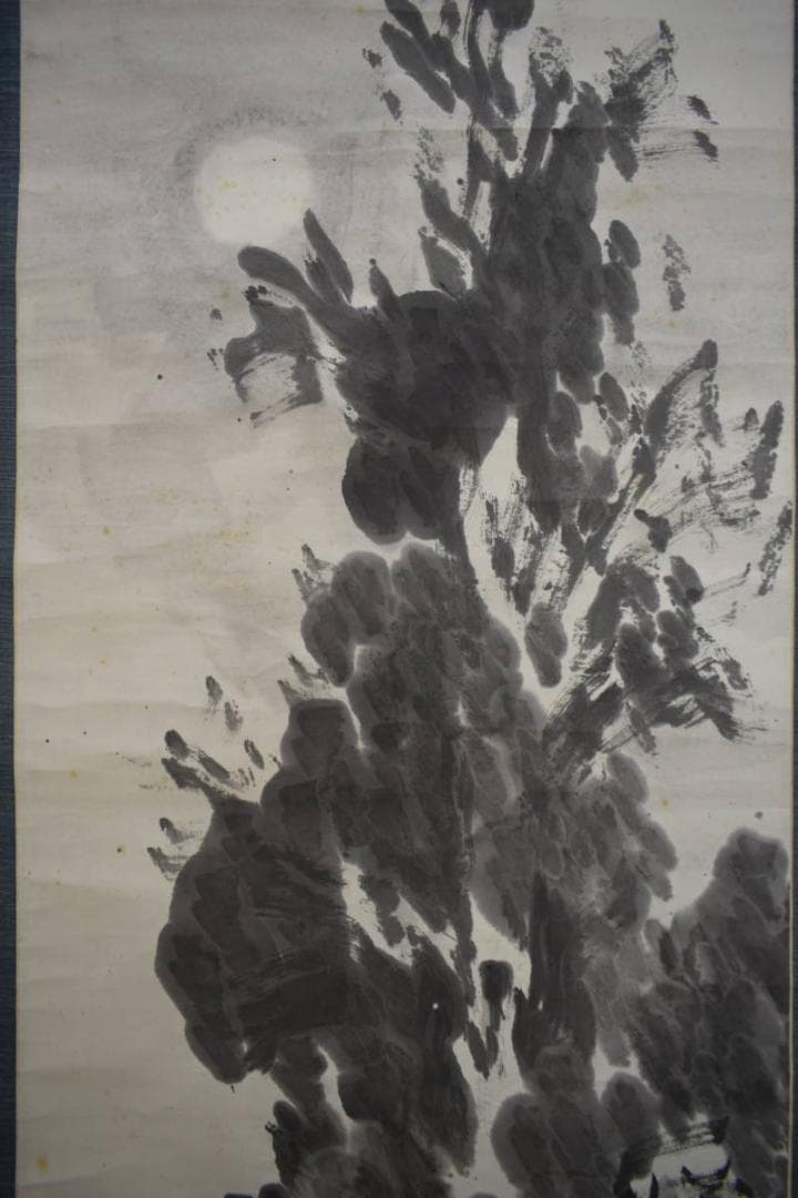 真作/泥谷文景/清月人物画賛/風景画賛/布袋屋掛軸HJ-328