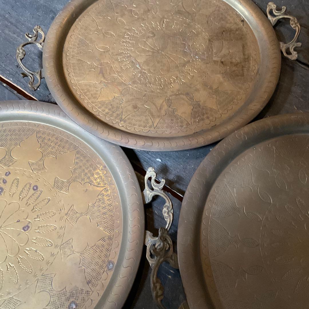 トルコ 真鍮 プレート 直径 310ｍｍ