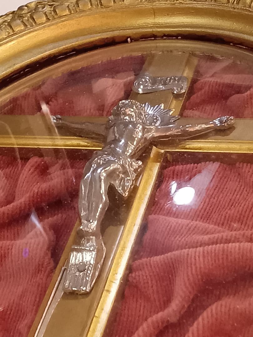 フランス　アンティーク　キリスト像　オブジェ　メダイヨン