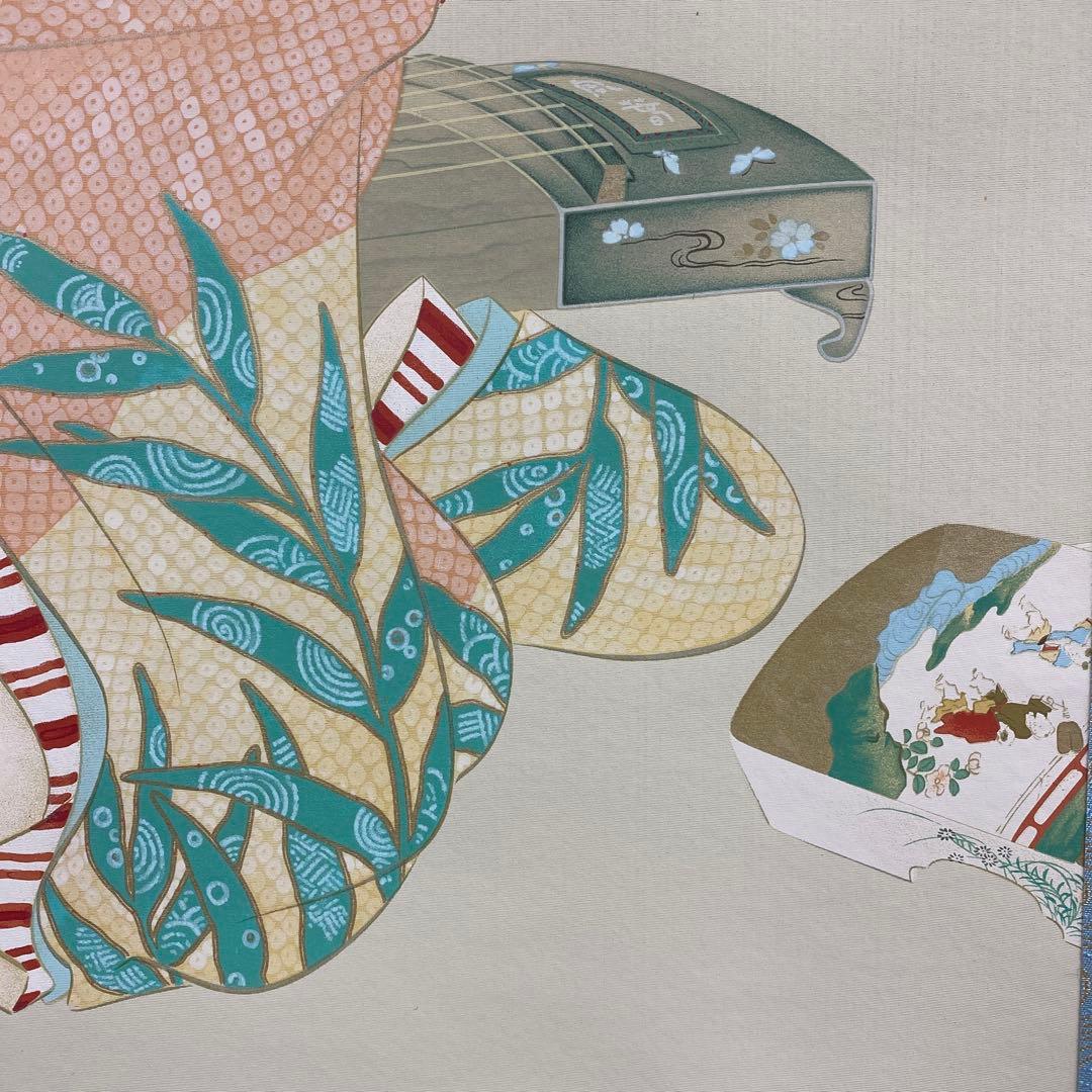 美品 掛け軸 上村松園筆「娘深雪」美人画 名画 シルクスクリーン