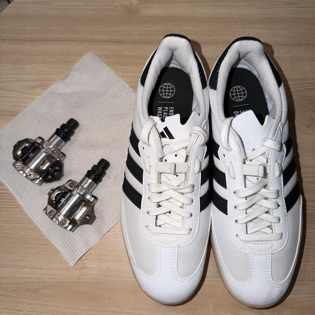 adidas velosamba white　SPDペダルセット
