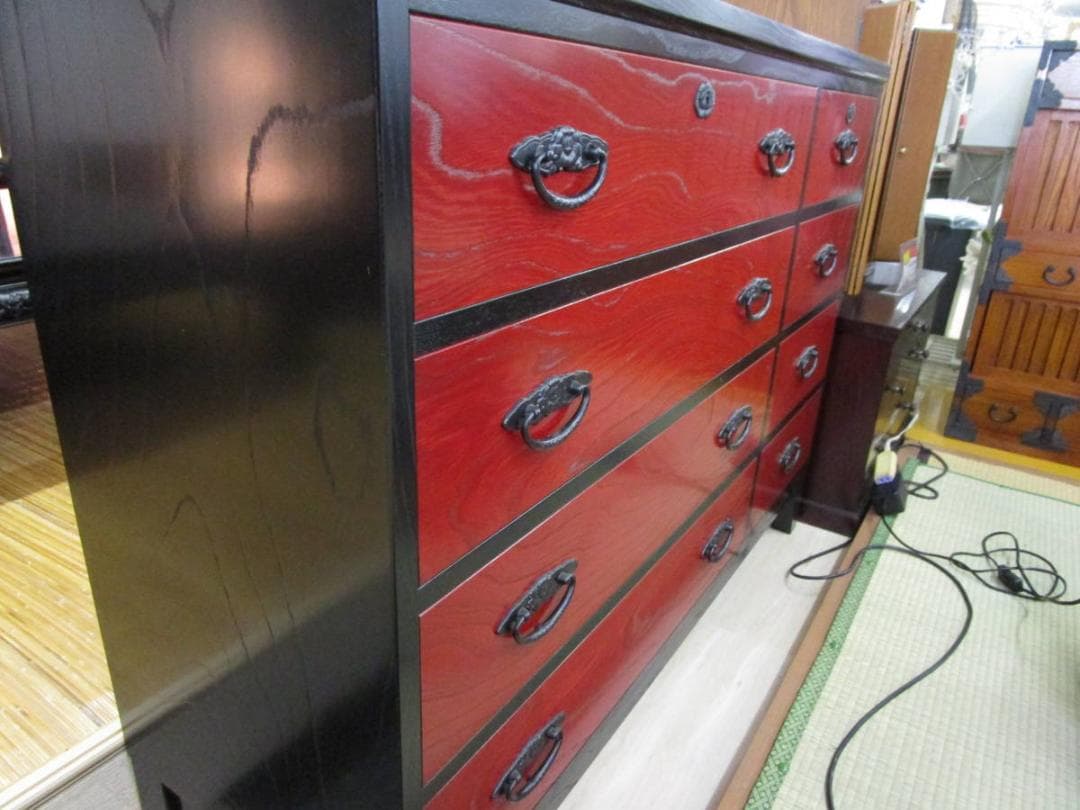 レア　筑後民芸・ローチェスト　伝統民芸箪笥　和箪笥　鍵付き箪笥　純日本製箪笥