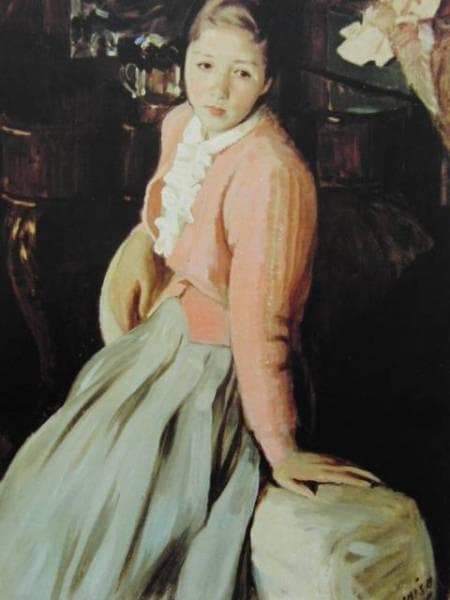 小磯良平、婦人像、希少画集画、状態良好、新品高級額装付