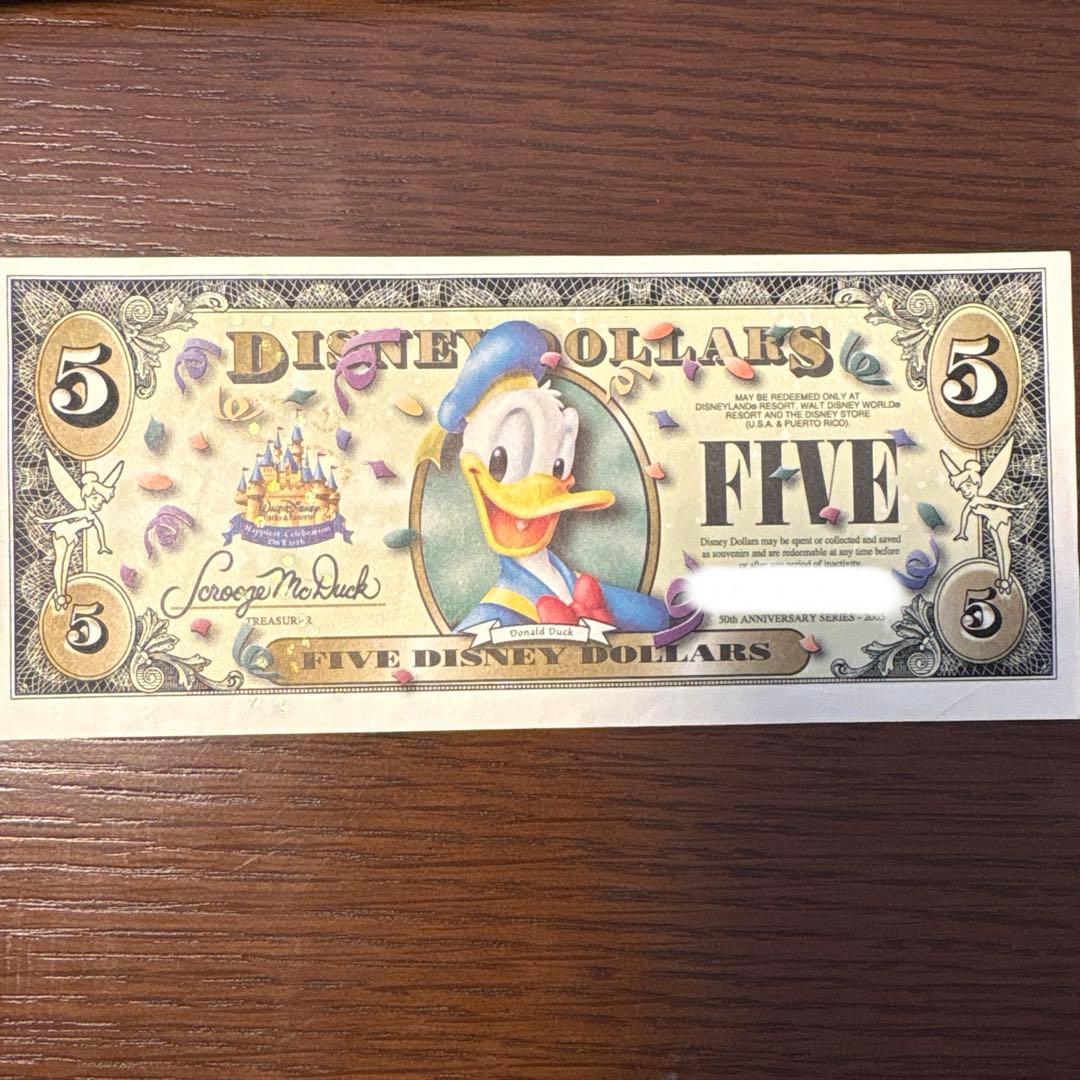 ディズニーダラー★50周年記念紙幣★5ドル