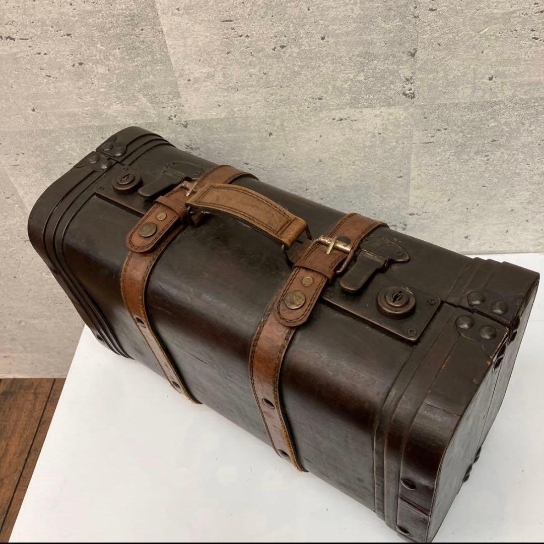 アンティーク 木製 ウッドトランク 木製スーツケース ダークブラウン