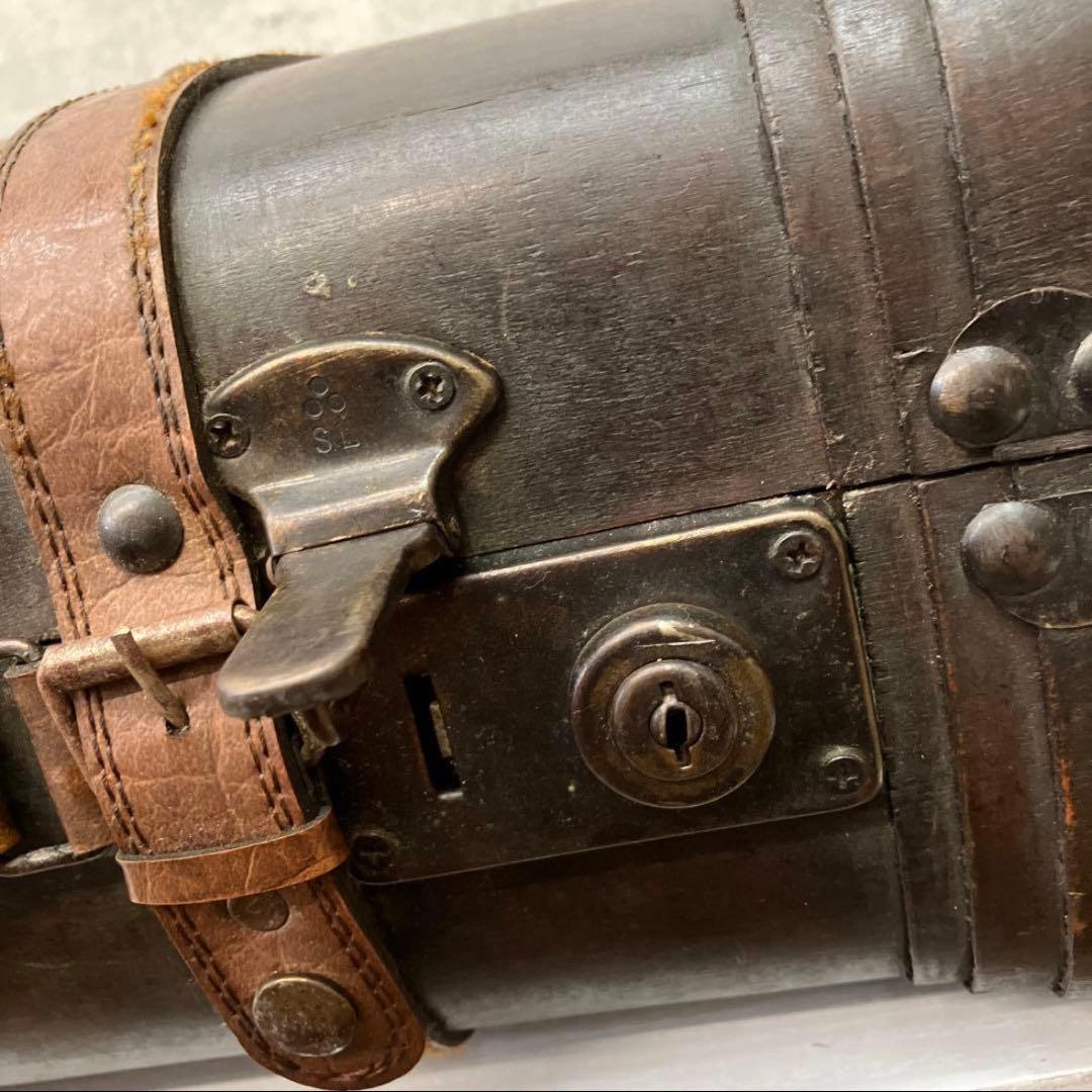 アンティーク 木製 ウッドトランク 木製スーツケース ダークブラウン