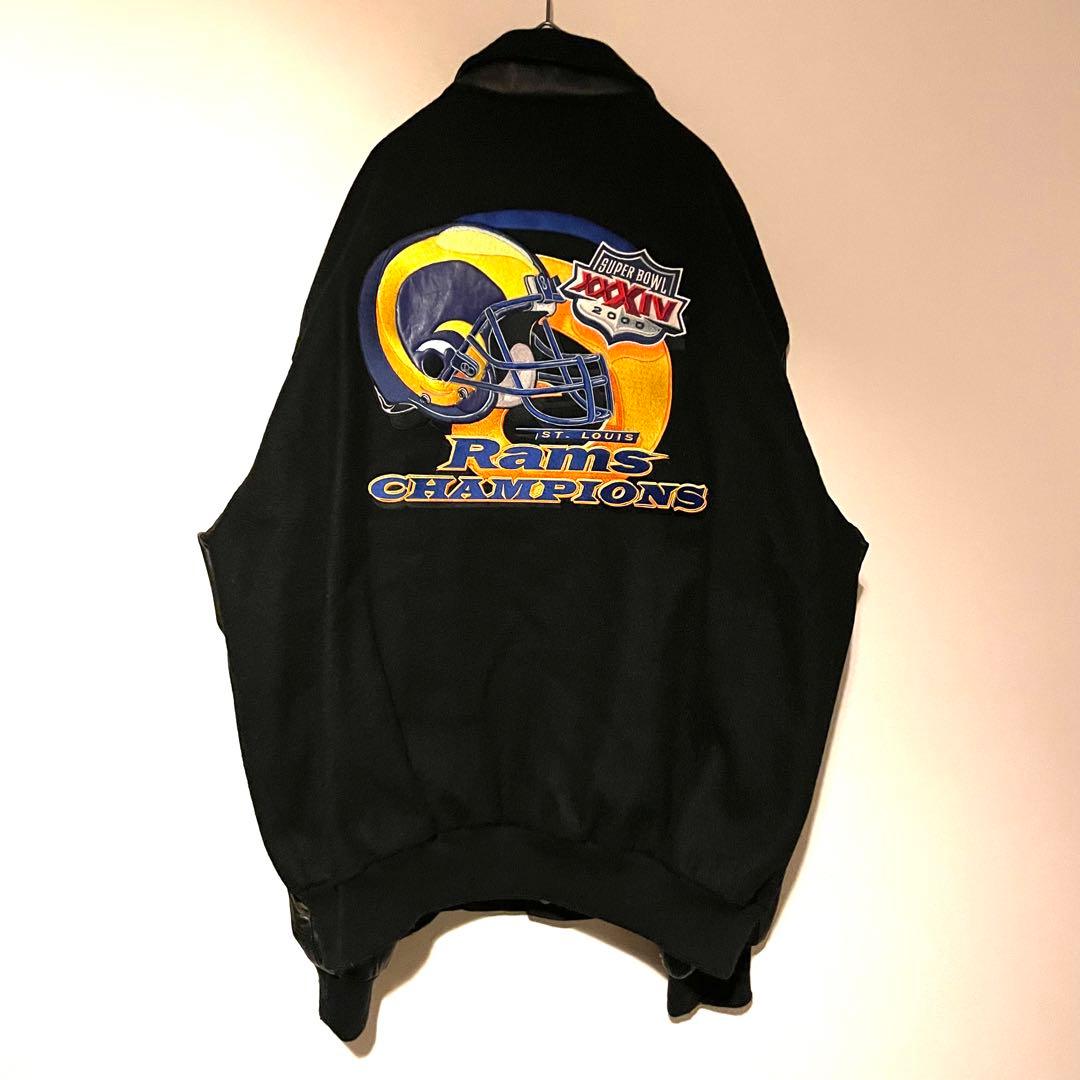 ゲームブルゾン 2XL アメフト 背面ビッグ刺繍 ワッペン アーム切替 ウール