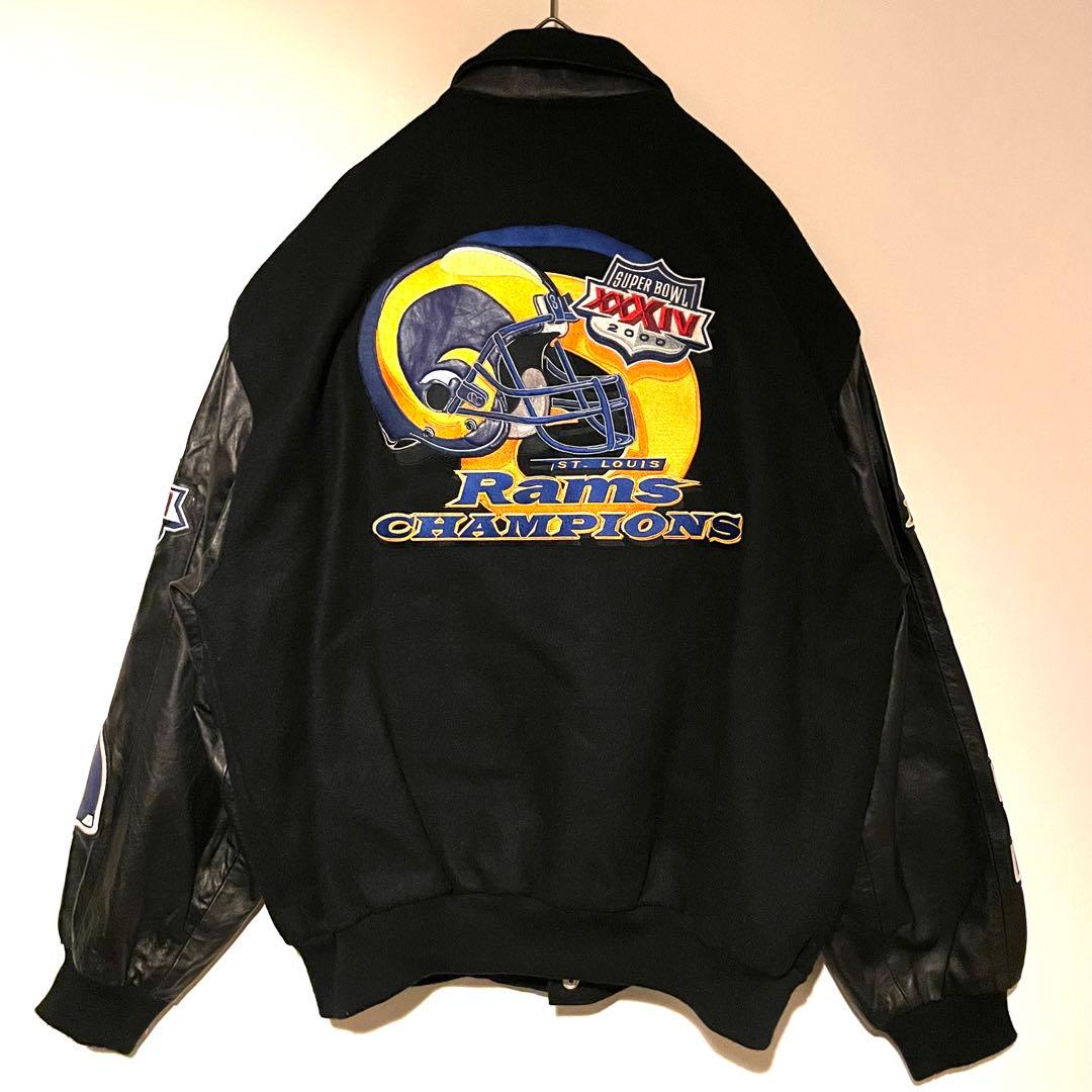 ゲームブルゾン 2XL アメフト 背面ビッグ刺繍 ワッペン アーム切替 ウール