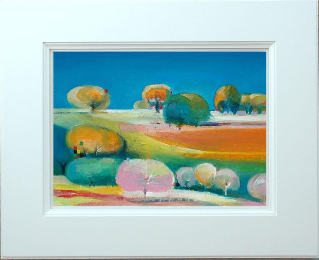 油絵 菅家令子 絵 絵画 インテリア 額付(黒) uF6-110809 風景