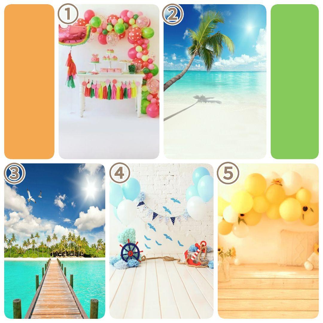 背景布　夏BB➃　ペット撮影用フォトブース　トリミングチョーカー販売中　縦長