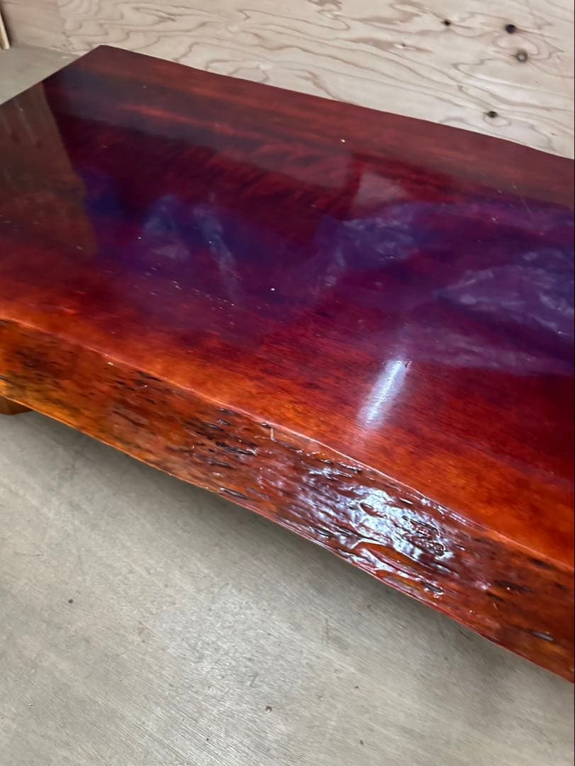 一枚板風ローテーブル　座卓　ローボード　天然木系