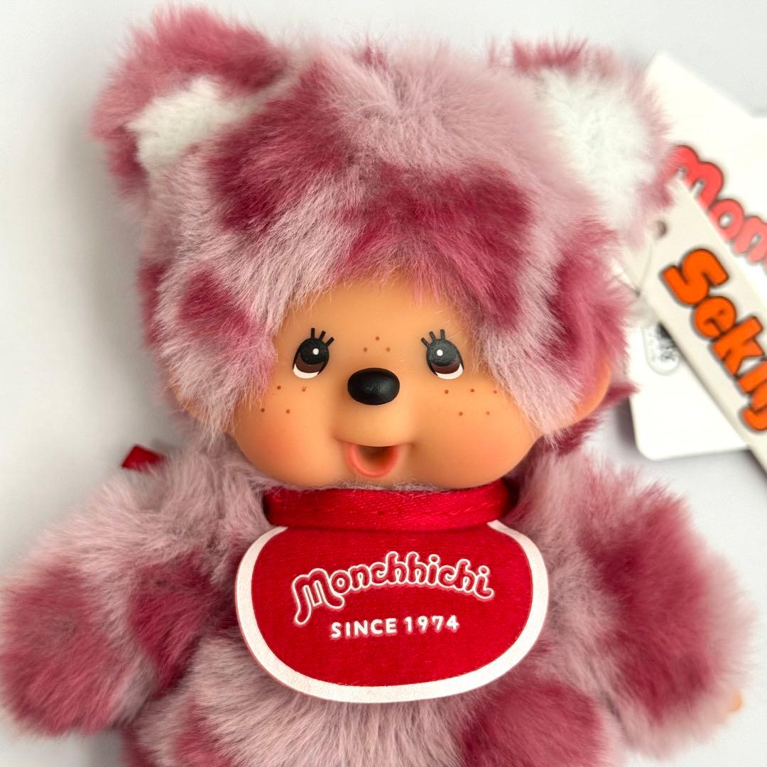 カスタム モンチッチSSキーチェーン ヒョウ柄（ピンク)