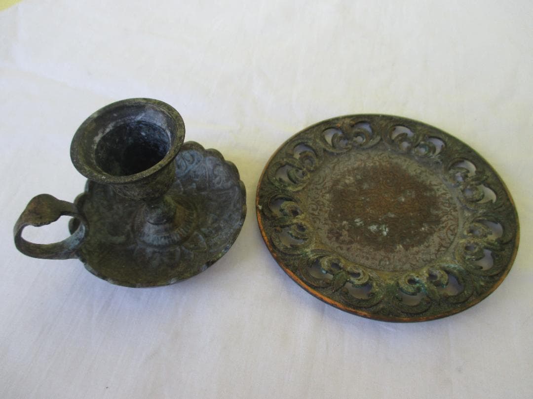 ★アンティーク　フランス　ブロカント　キャンドルホルダーセット　燭台