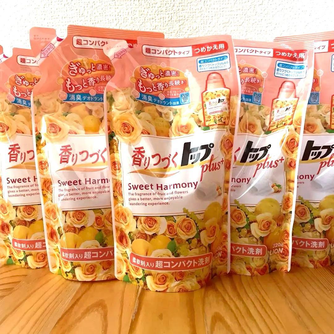 LION 香りつづくトッププラス スイートハーモニー 320g 詰め替え5パック