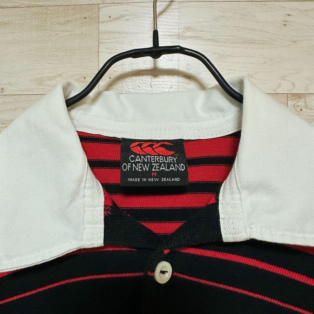 ✨Canterbury カンタベリー 半袖 ボーダー ポロシャツラガーシャツM✨
