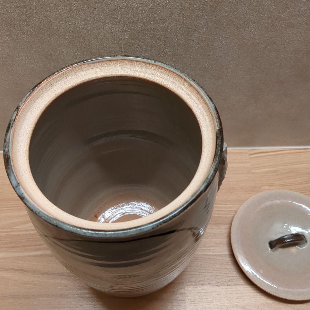 茶道具 水指 細水指 京焼 落雁の図 耳付き 中村与平 紙箱入り