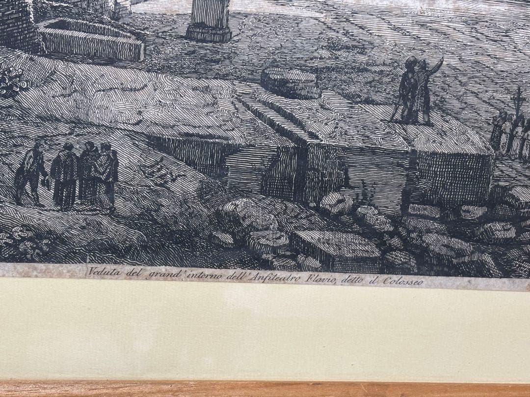 ローマのコロッセオ 額装済み1823年ピラネージ画廊