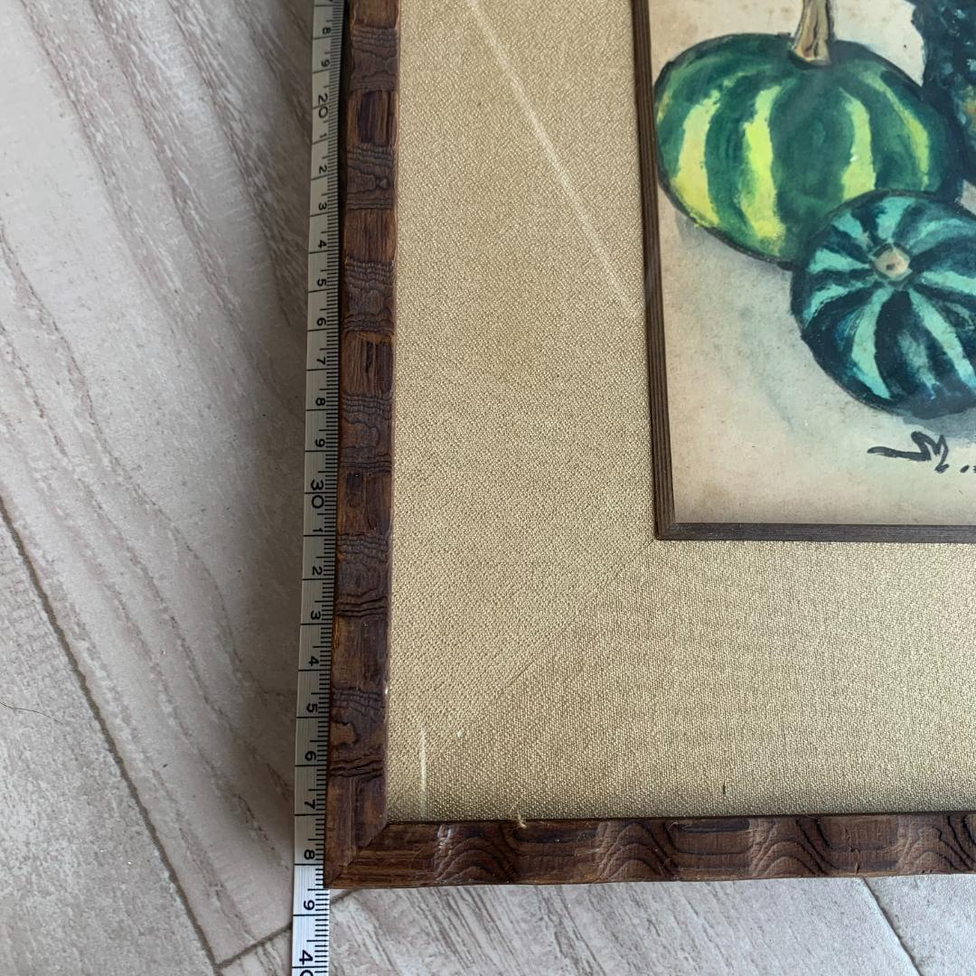 西岡瑞穂 「観賞かぼちゃ」直筆サインあり 洋画家 Kansho Kabocha