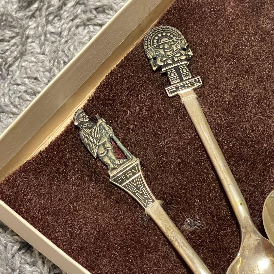 ケ*イ様 ペルーの銀製スプーン 5本セット　アンティーク