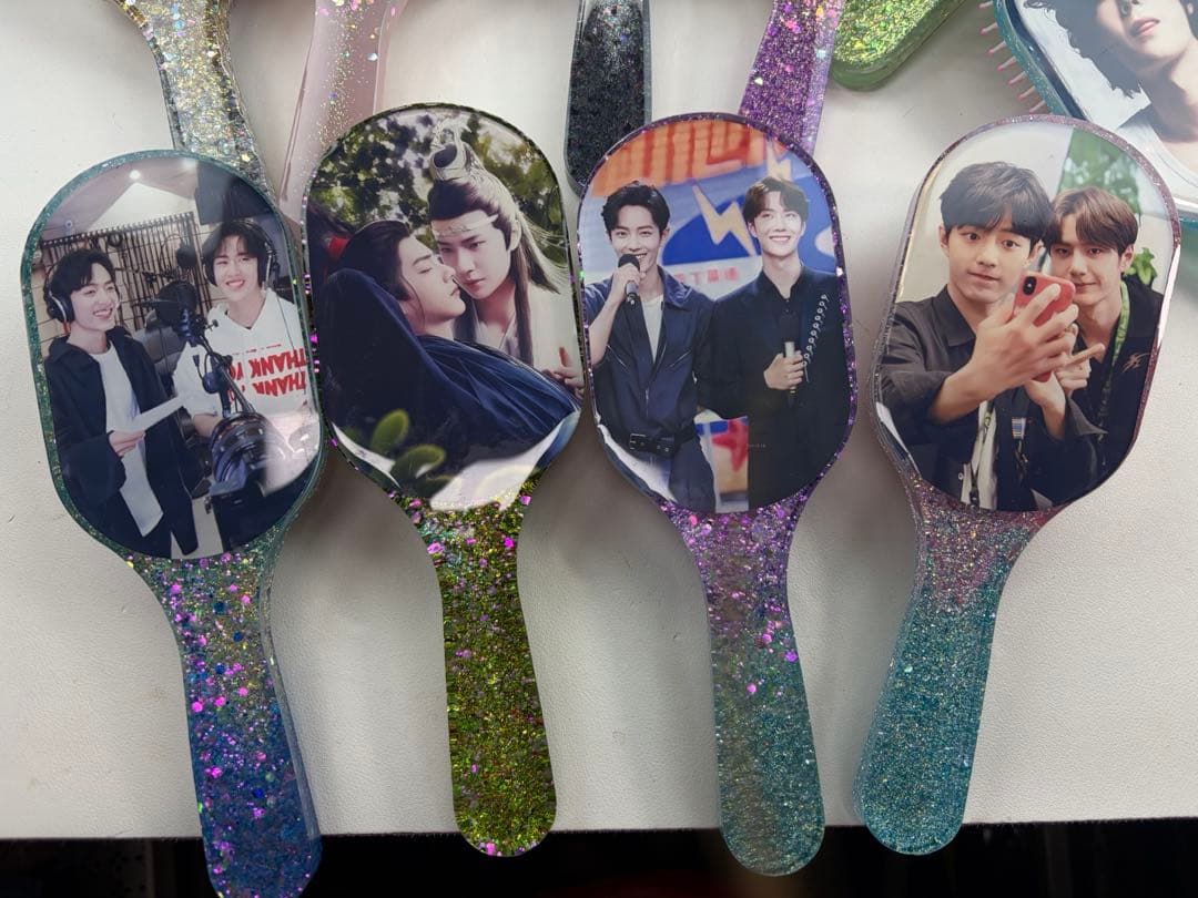 王一博 肖戦 超大レジンエアークッション付きヘアブラシ　4点セット❣️確認用105