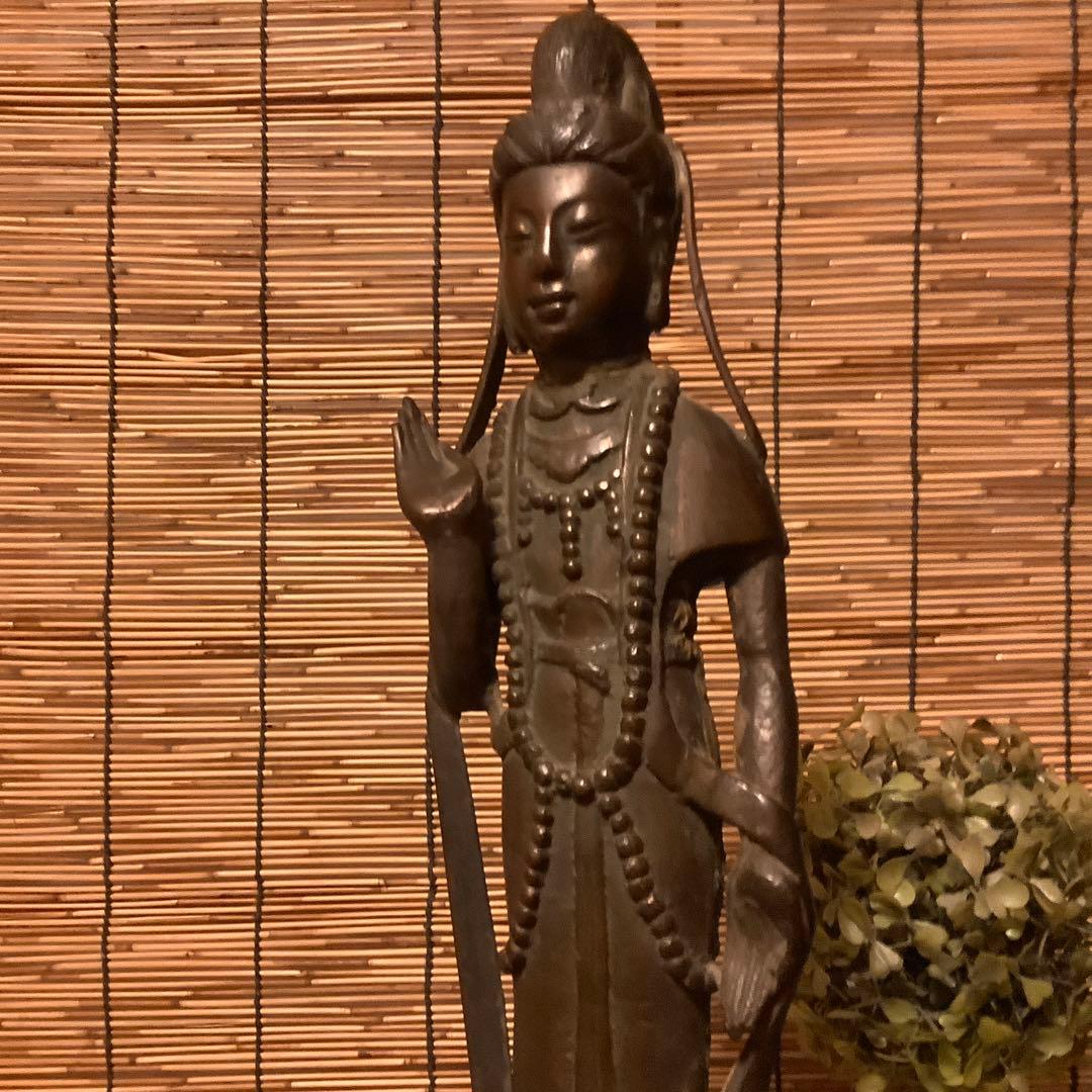 朝鮮・三国時代「南無観世音菩像」高句麗・新羅・百済・天平・古銅