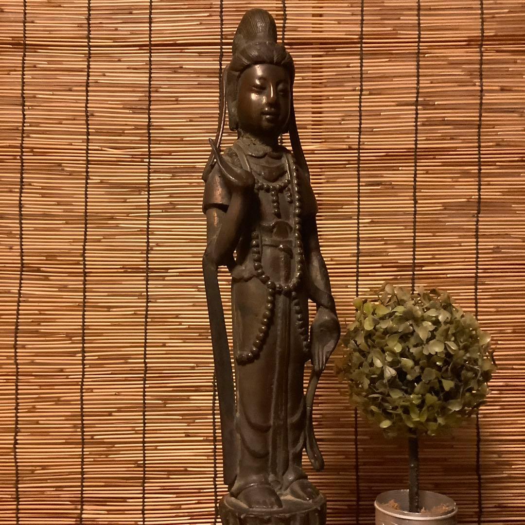 朝鮮・三国時代「南無観世音菩像」高句麗・新羅・百済・天平・古銅