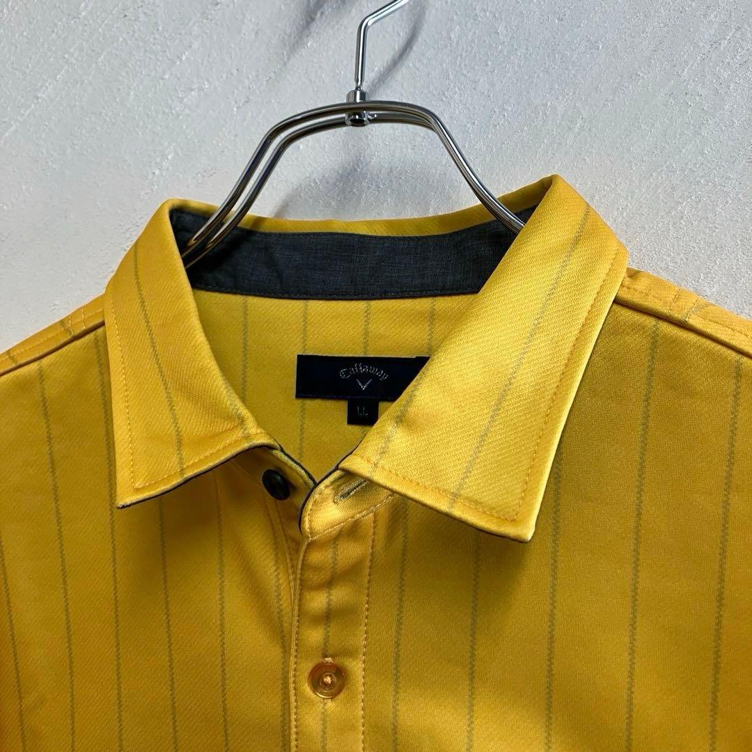 極美 callaway 袖プリント 長袖 ポロシャツ キャロウェイ