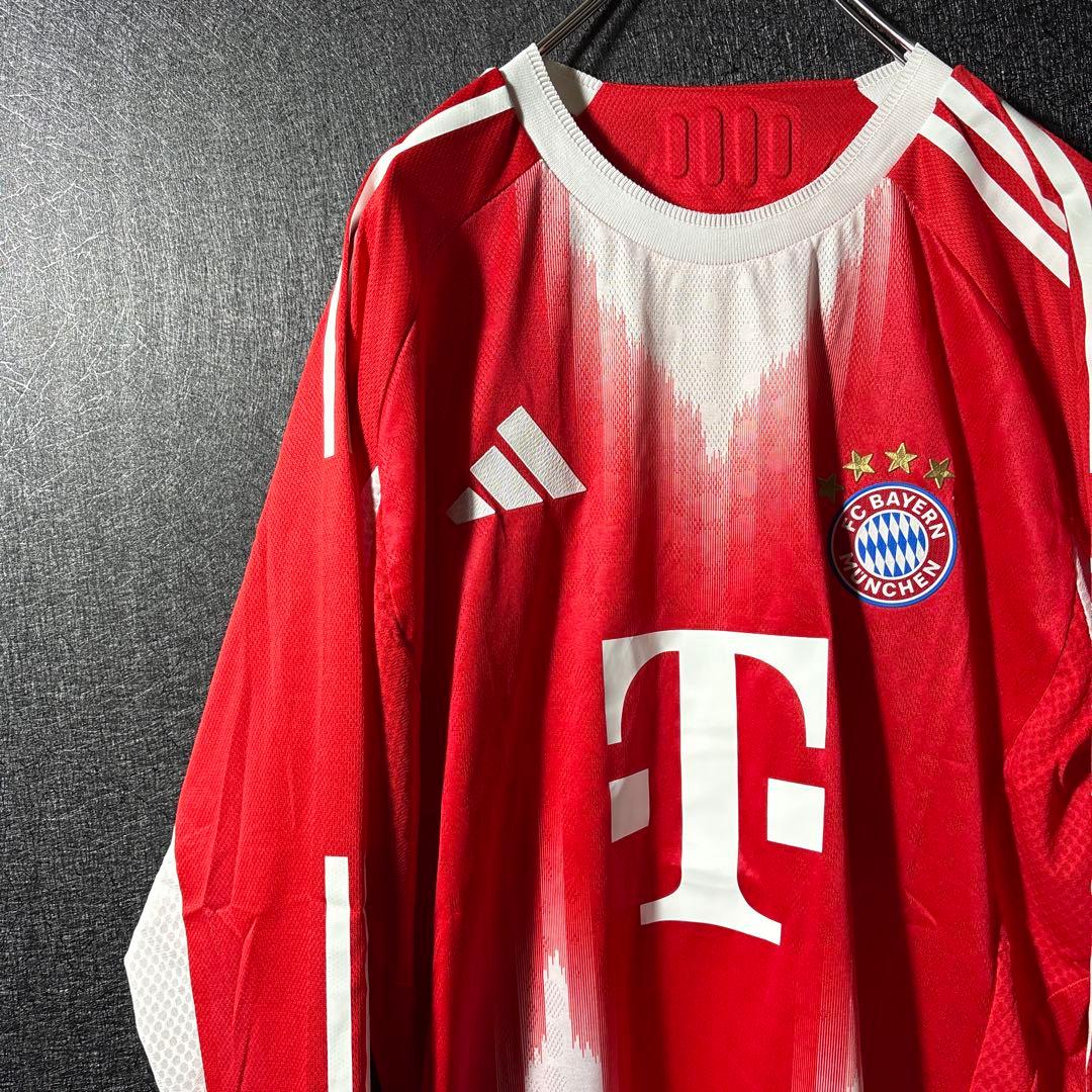 【★バイエルン】 adidas サッカー 最新 ユニフォーム 長袖 赤 2XL