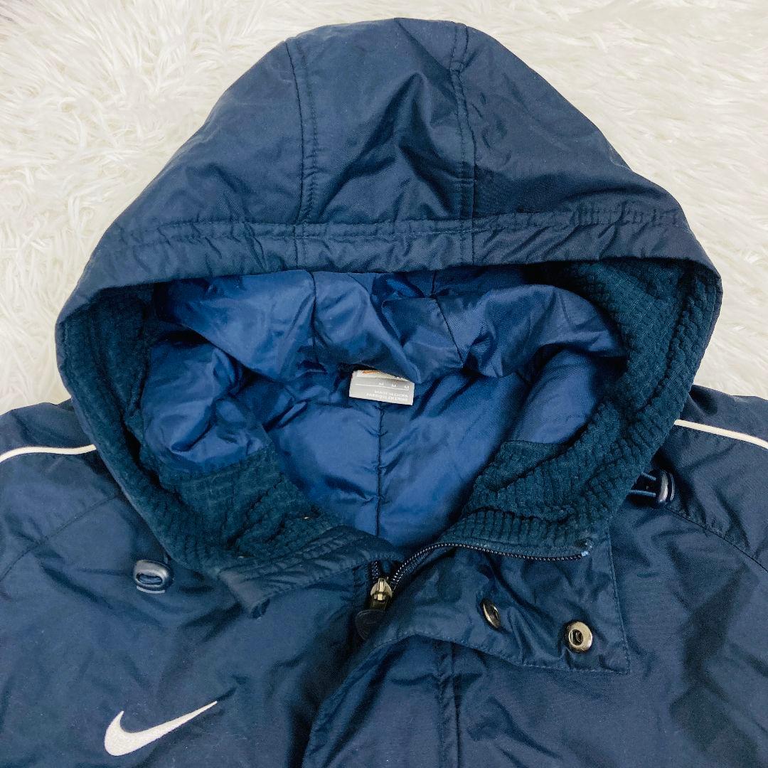 NIKE ナイキ ベンチコート Mサイズ ワンポイント サイドライン 紺