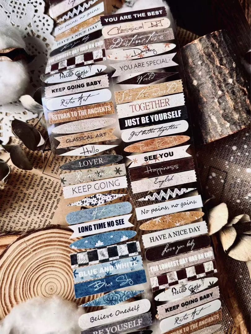 ⭐️SALE⭐️霖蓝汐原创手账《拼贴字条》海外マスキングテープ　マステ 【2243】