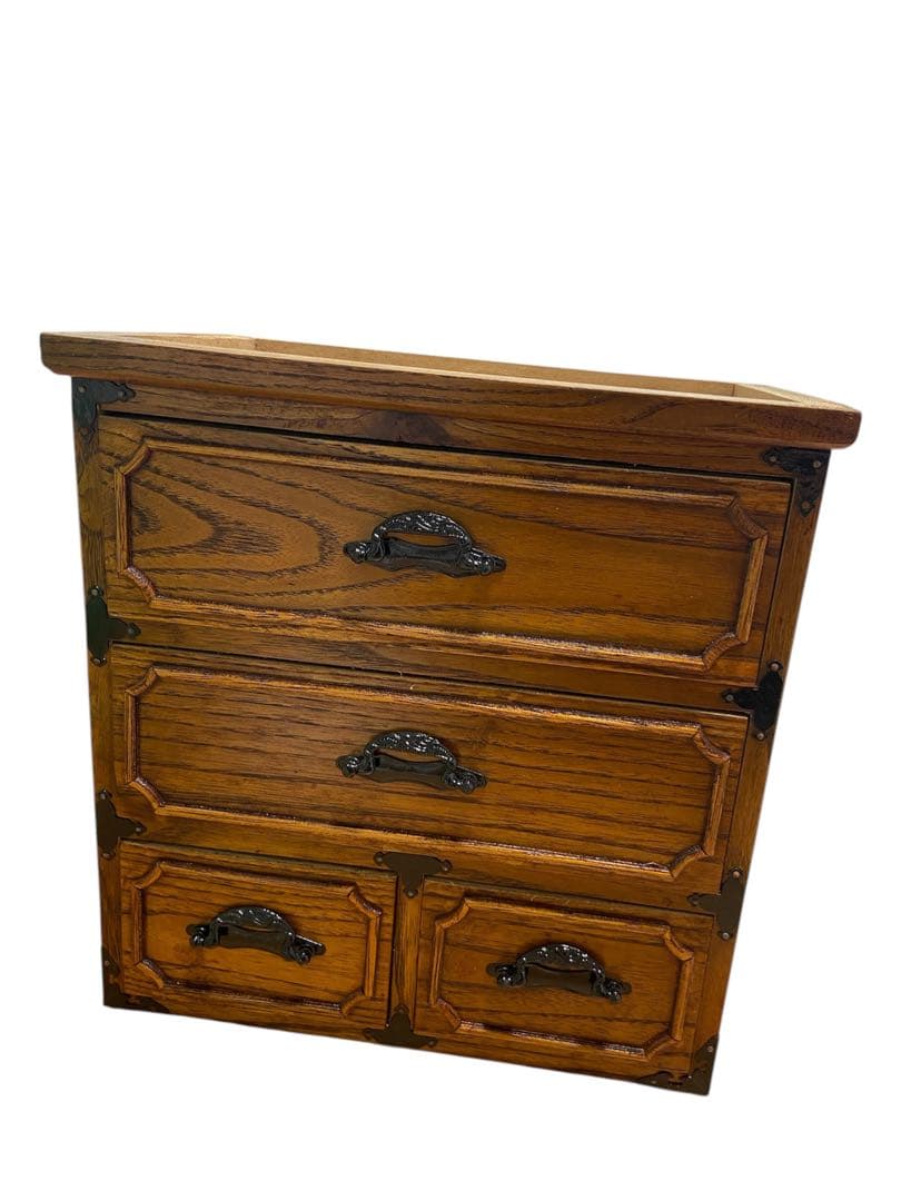 昭和レトロ 江戸タンス 三段四つ引き 未使用　ミニタンス