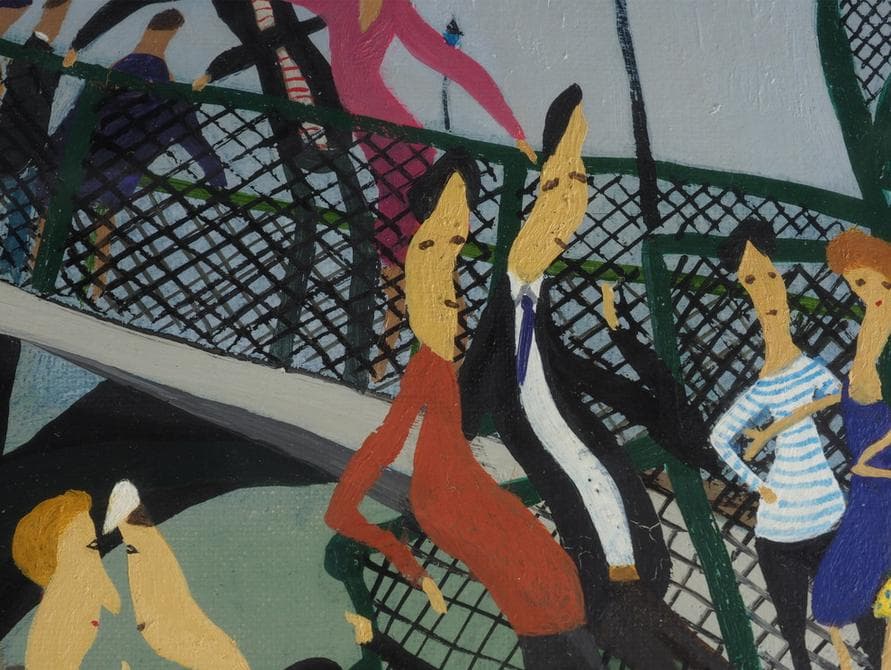 真作 丸山勝三 肉筆 油彩 F6号 額装品 高島屋