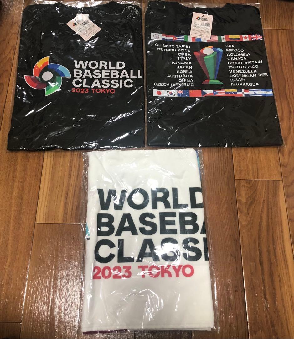 【新品未開封】WBC 2023 ロゴ入り Tシャツ XL 黒 &フェイスタオル