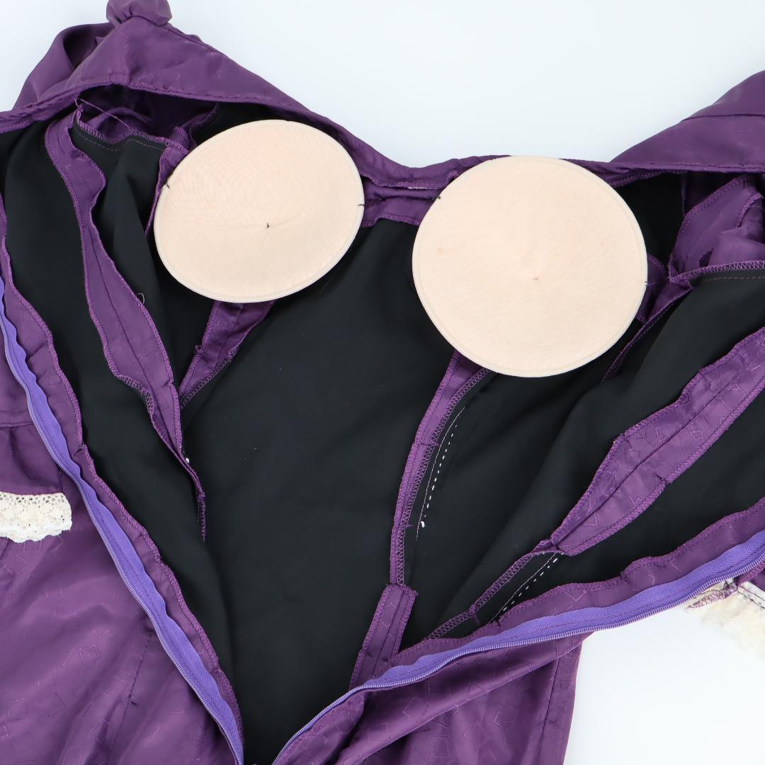 【美品 フラメンコ衣装】光沢パープル×柄×レース地 ドレス Flamenco