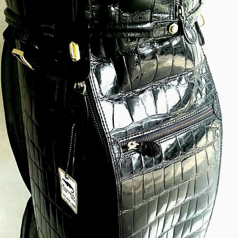 最高級 日本製 総 クロコダイル 革 キャディバッグ ゴルフ バッグ