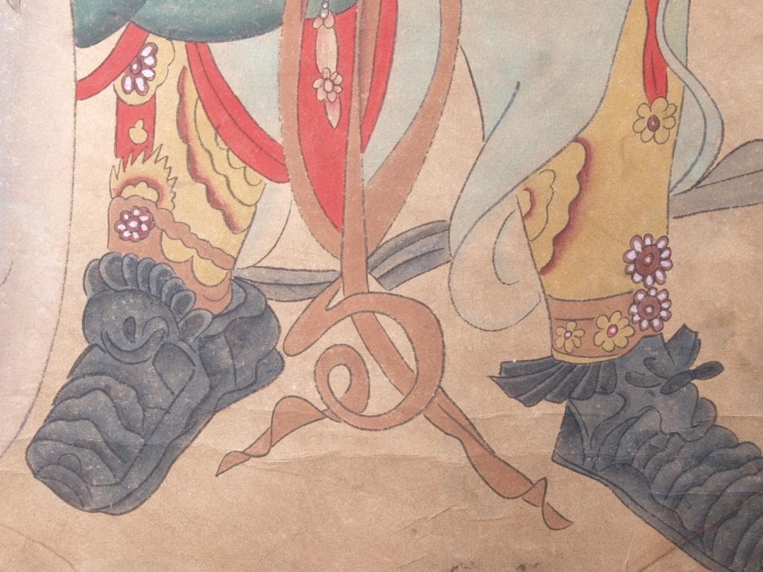 【骨董掛け軸】人物図 中国時代　忠義千秋 肉筆保證 掛け AK971A12-3