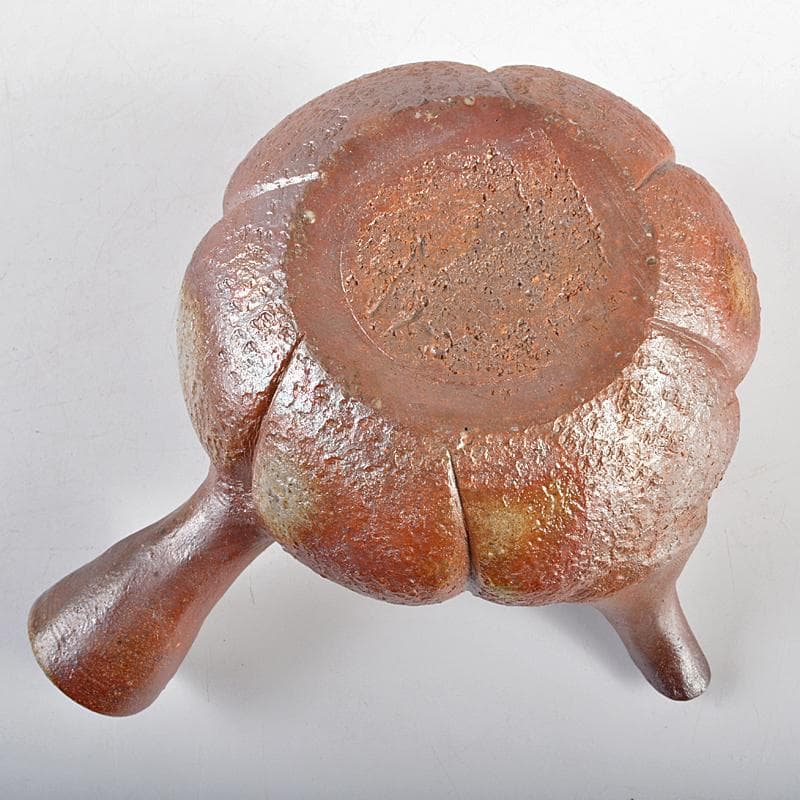 煎茶道具　備前焼　齊藤隆作　横手急須　共布　共箱　M　R6059