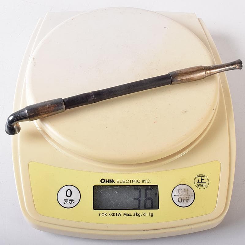 時代提げ物　喫煙具　平安　秦蔵六造　銀煙管　キセル　約36g　共箱　DR8366
