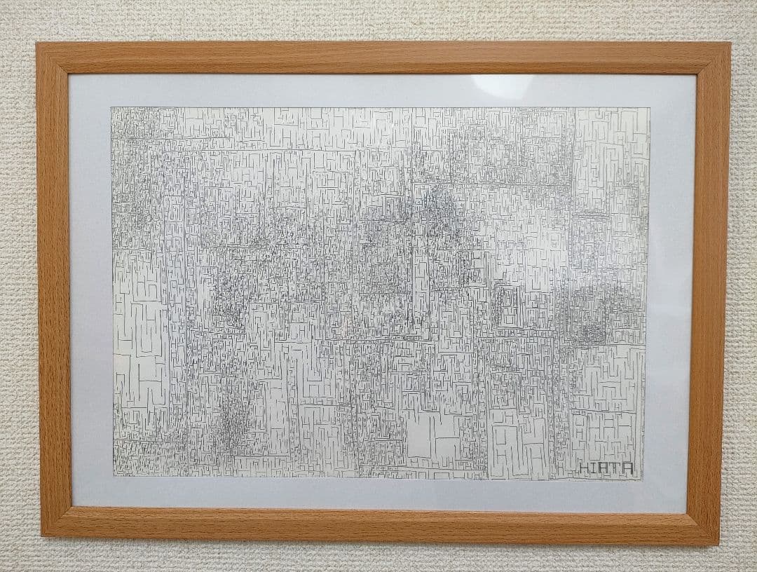『Composition UH』 絵画・現代アート・鉛筆画・原画・額縁付