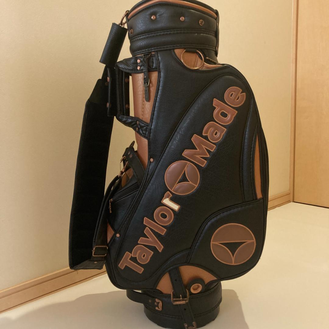 【D D】テーラーメイド キャディバッグ 9型 ブラック×ブラウン